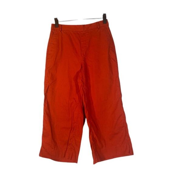 Banana Republic Rust Rowan Wide Leg Flare Capri Cropped Pants Women Sz 2P - Picture 1 of 9